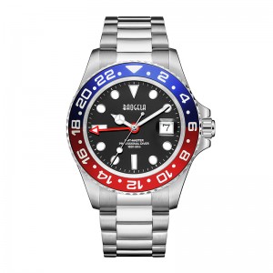 Baogela New Blue Red Water Ghost Watch Men \\\\ \'S Watch 50メートル防水ステンレス鋼ストラップSwissムーブメントRelogio Masculino 22807